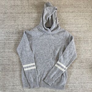 Aqua Girl Cashmere Gray Hooded Sweater with Stripes